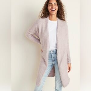 Old Navy Open-Front Flecked Knit Long Cardigan